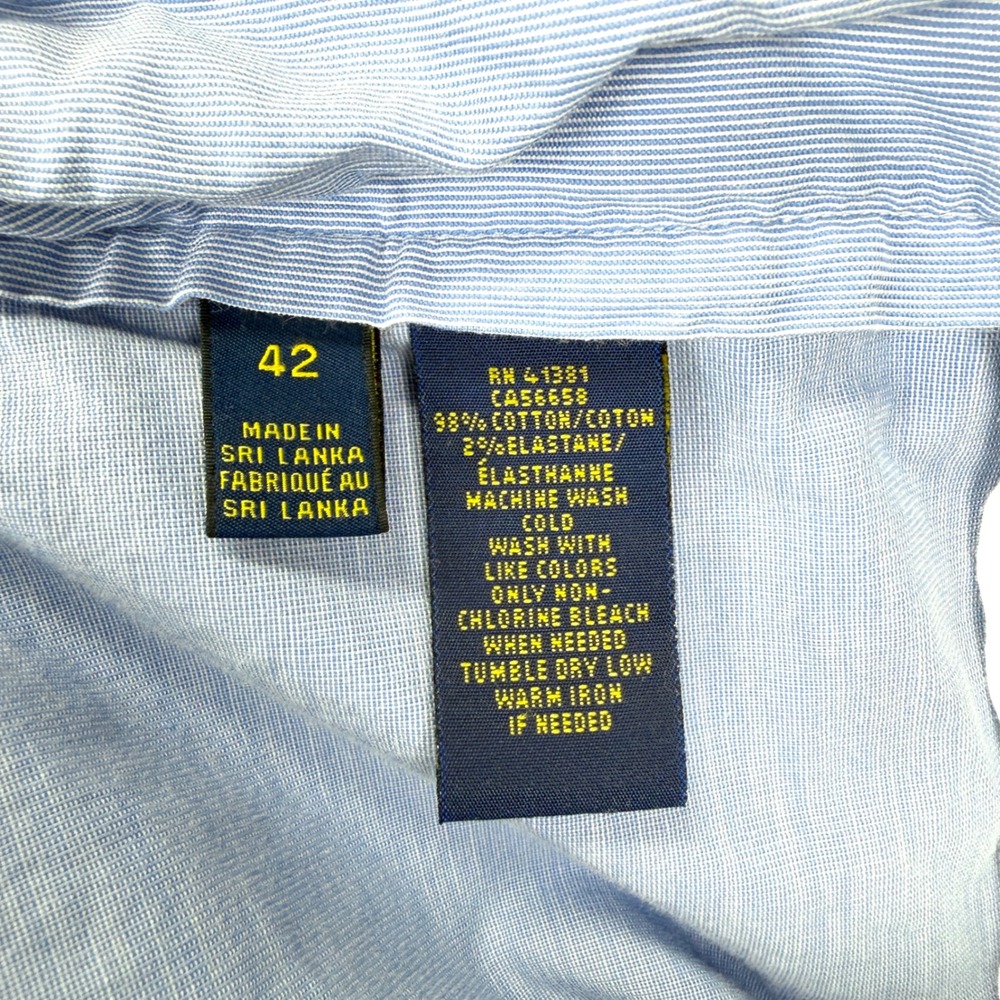 Polo Ralph Lauren Shorts Mens 42 Blue Stripe Stretch Straight Fit Seersucker - Picture 6 of 9